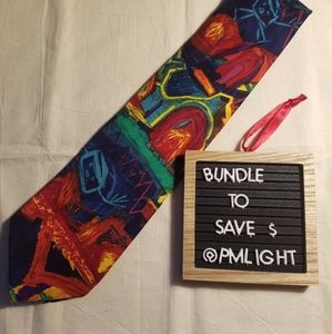 Save the Children Vintage Neck Tie Red Green Yellow Blue